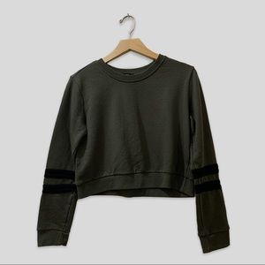 Forever 21 Cropped Crewneck - Army Green
